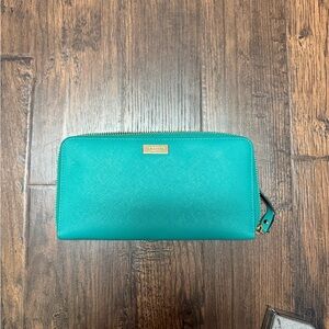 Kate Spade Teal Zip-Around Wallet